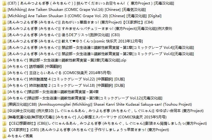 【绅士本子】みちきんぐ絵師合集(共21本漫画，1本画集)