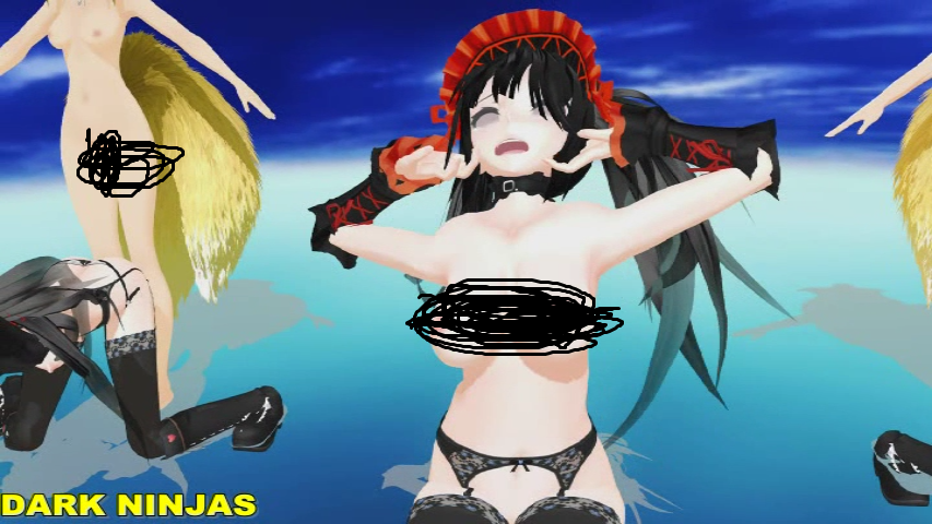 【MMD】 KURUMI FOX LEN RAN {PITY PARTY} R18