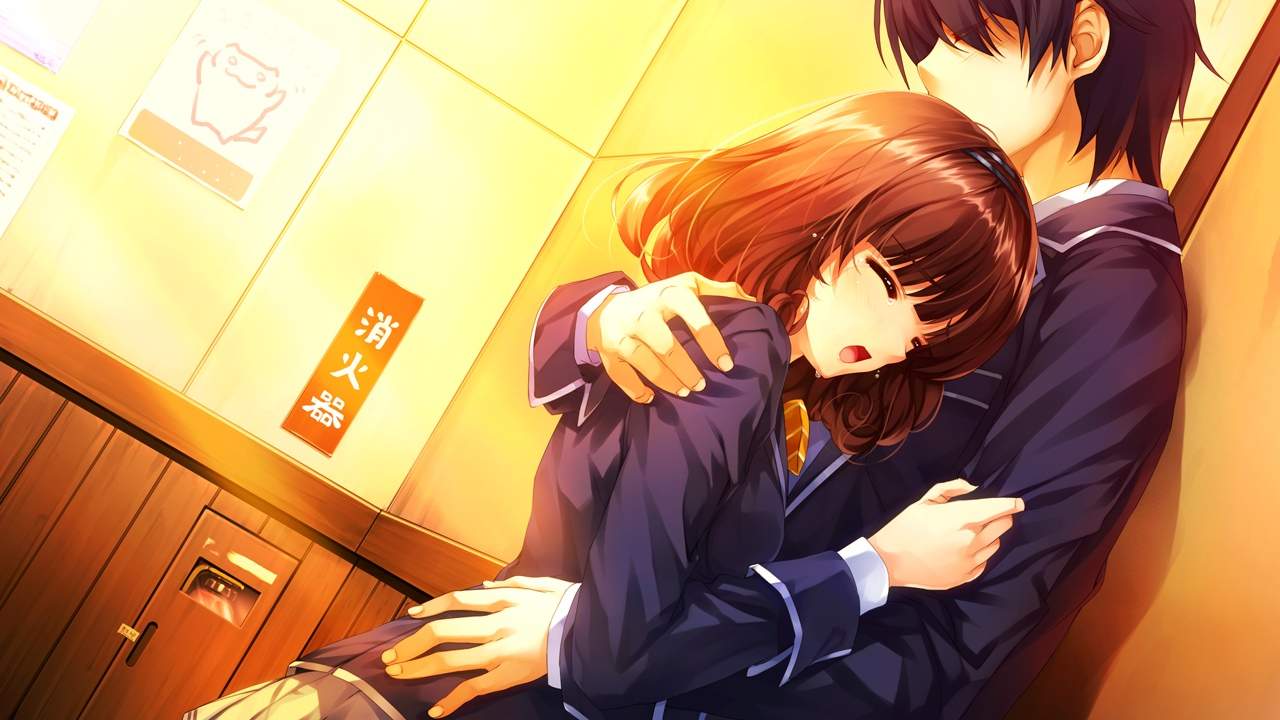 0_Konachan.com - 89589 akiyama_sou brown_hair game_cg misaki_k